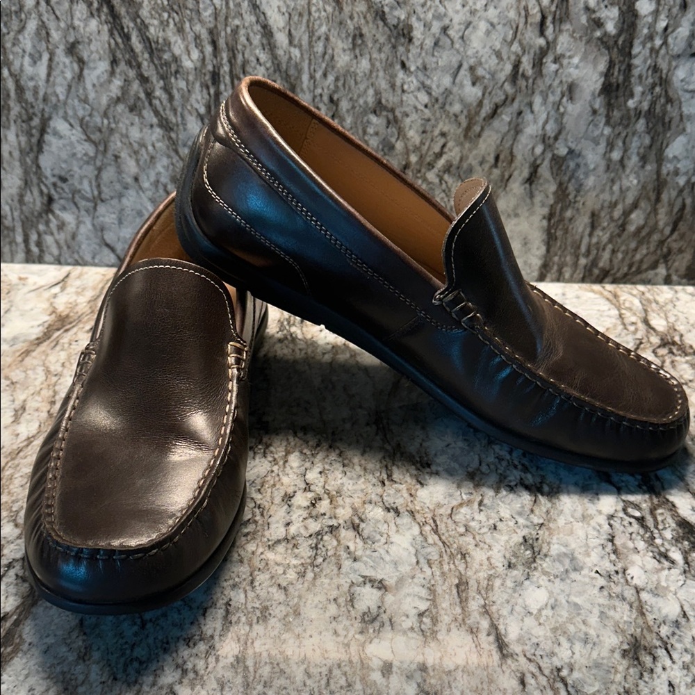 Ecco Dark Brown Leather Slip-On Loafers